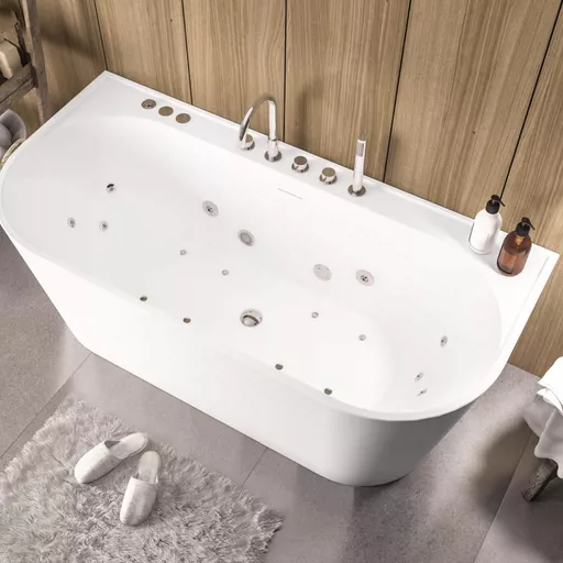 Brockland 1600 x 780mm Freestanding Whirlpool Bath - White