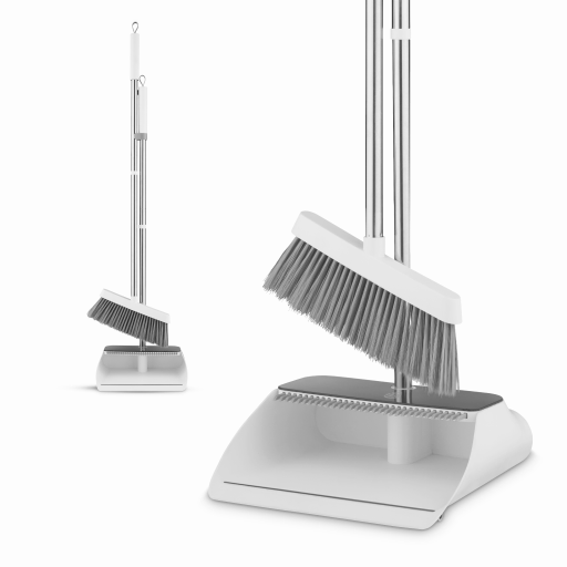 Swan Long Handled Dustpan and Brush Set - White - 88.5 x 26 x 24cm - Image 3