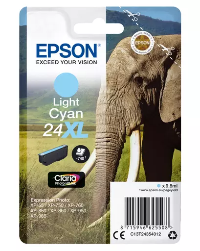 Epson C13T24354012/24XL Ink cartridge light cyan high-capacity, 500 pages 9,8ml for Epson XP 750