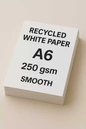 250gsm Smooth White A6 Recycled Card