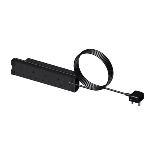 Unicol 4-Way Power Socket - UK power extension 4 m 4 AC outlet(s) Indoor Black