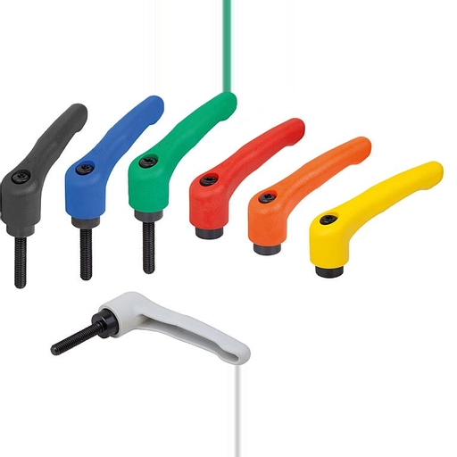 K1700 - Ergonomic Clamp Levers With Thermoplastic Handle and Steel Thread M3-M16