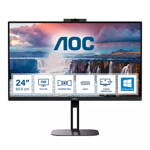AOC V5 24V5CW computer monitor 60.5 cm (23.8") 1920 x 1080 pixels Full HD LED Black