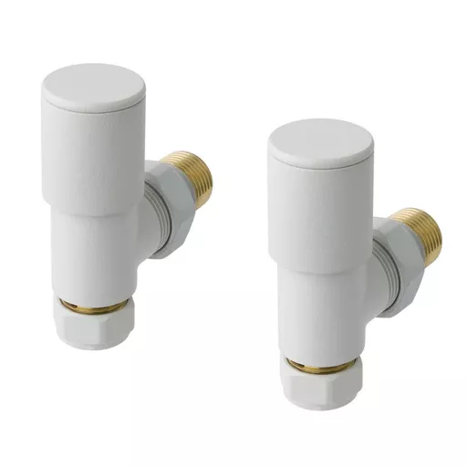 Angled radiator valve (pair) Matt White Matt White
