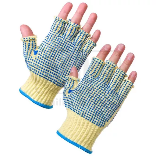 Fingerless Kevlar PVC Dot Gloves