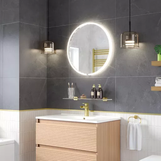 Sanremo 500x700mm Square LED Bathroom Mirror - Matt Black