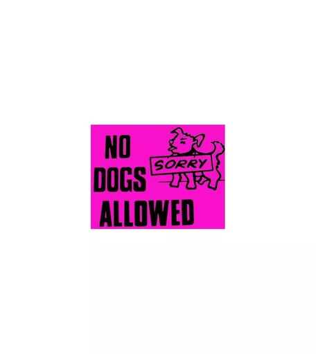 'Sorry No Dogs Allowed' Noticed Card - 250mm x 200mm