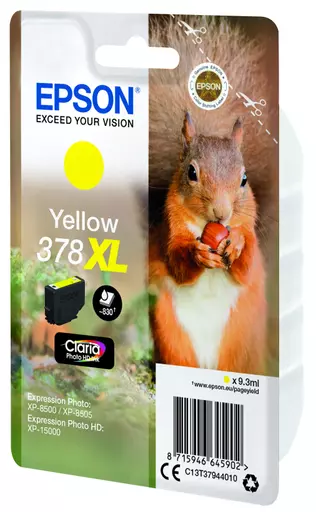 Epson C13T37944010/378XL Ink cartridge yellow high-capacity, 830 pages 9,3ml for Epson XP 15000/8000