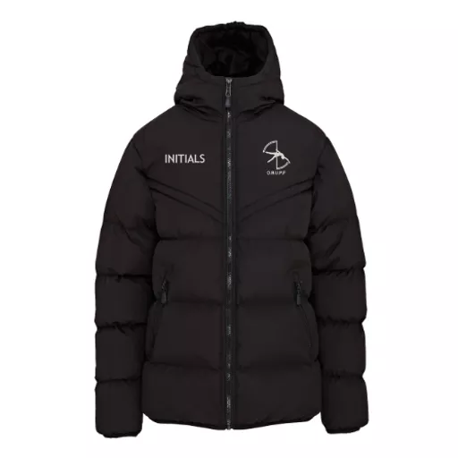 OBUPoleFitness_ChevronPufferJacket_Black_Front.png