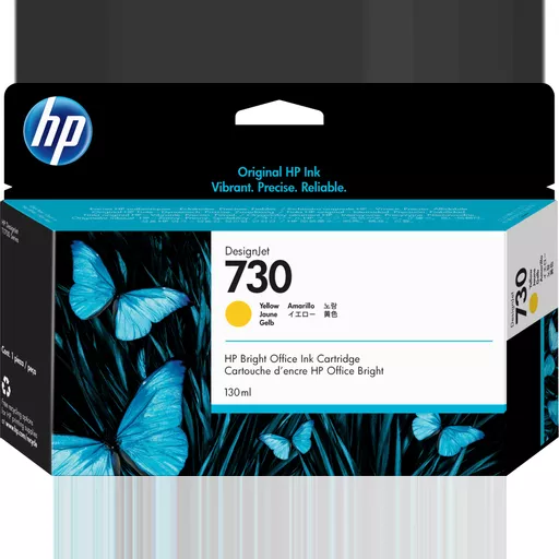 HP P2V64A/730 Ink cartridge yellow 130ml for HP DesignJet T 1600/1700/940