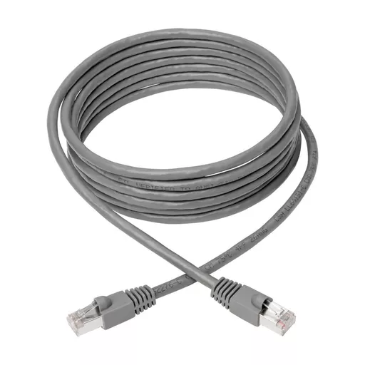 Tripp Lite N262-010-GY Cat6a 10G Snagless Shielded STP Ethernet Cable (RJ45 M/M), PoE, Gray, 10 ft. (3.05 m)