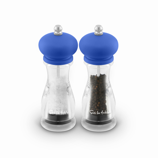 Surlatable Blue Sur La Table Salt And Pepper Mill Set