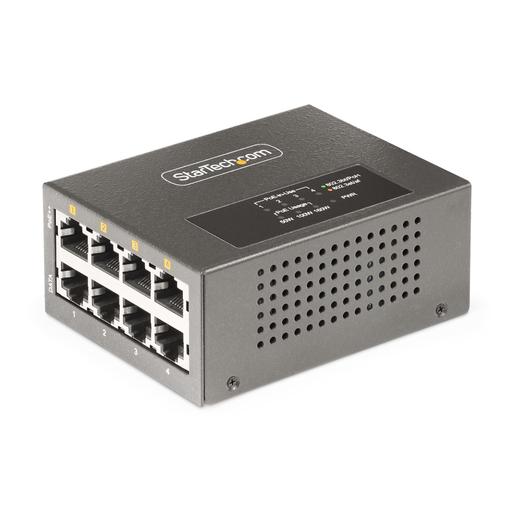 StarTech.com 4-Port Multi-Gigabit PoE++ Injector, 5/2.5/1G Ethernet (NBASE-T), PoE/PoE+/PoE++ (802.3af/802.3at/802.3bt), 160Watts Power Budget, Wall/DIN Rail Mountable, Unmanaged - TAA
