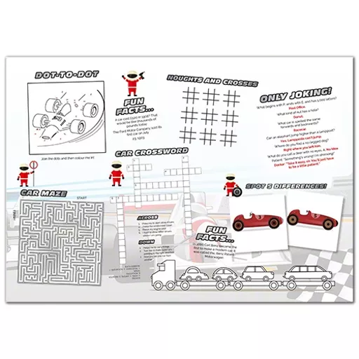 Car Themed A3 Activity - Pack of 250