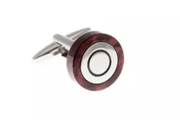 Circular Speckled Red Bullseye Cufflinks