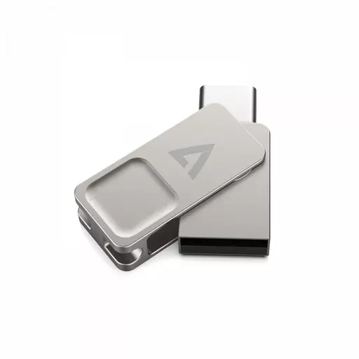 V7 VF364GTC USB flash drive 64 GB USB Type-A / USB Type-C 3.2 Gen 1 (3.1 Gen 1) Silver