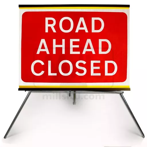 Road Ahead Closed Collapsible Road Sign - 1050 x 750mm