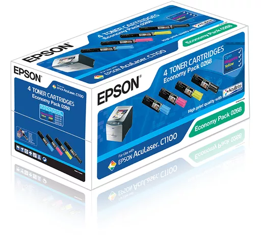 Epson C13S050268/0268 Toner Value-Kit (Bk,C,M,Y) 4500+3x1500 for Epson AcuLaser C 1100