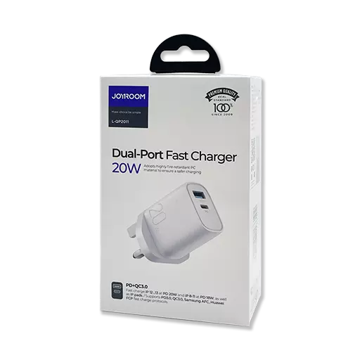 Joyroom - L-QP2011 20W Dual-Port Fast Charger Plug (White)