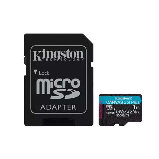 Kingston Technology 1TB microSDXC Canvas Go Plus 170R A2 U3 V30 Card + ADP