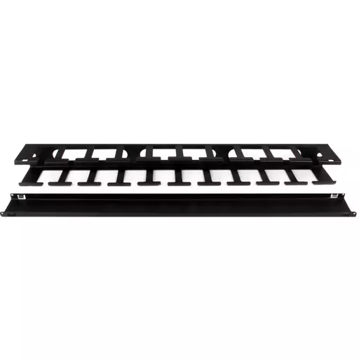 StarTech.com Horizontal 1U Server Rack Cable Management Finger Duct w/ Cover - 19" Network Rack Wire Duct Raceway Panel - Slotted Wire Duct