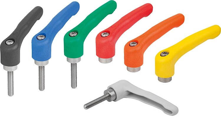 K1701 - Ergonomic Clamp Levers With Thermoplastic Handle and Stainless Steel Thread  M3-M16