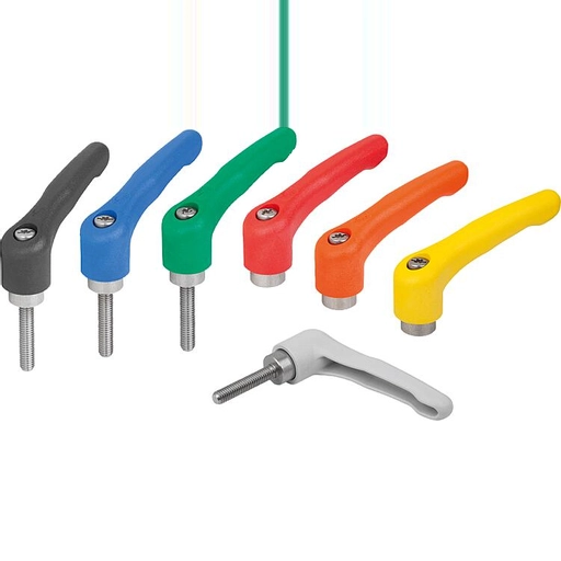 K1701 - Ergonomic Clamp Levers With Thermoplastic Handle and Stainless Steel Thread  M3-M16