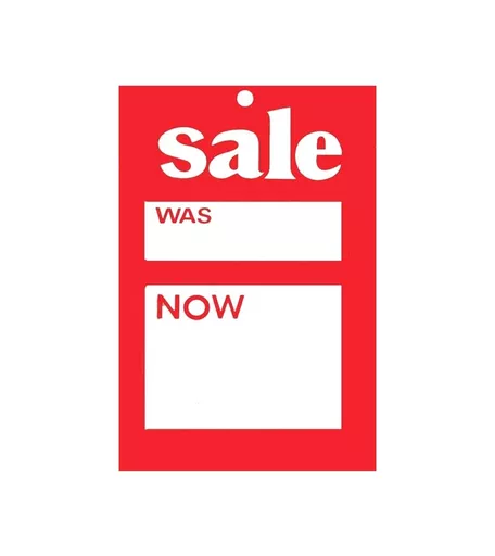 'Sale' Hanger Tickets with Large Hole - 73mm x 125mm (Pack of 500)
