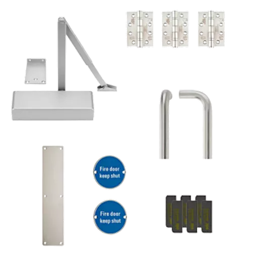 ZOO Architectural A1230/60 Fire Door Pack For Corridor Door (Non-Locking) KITA12-FDP-A12