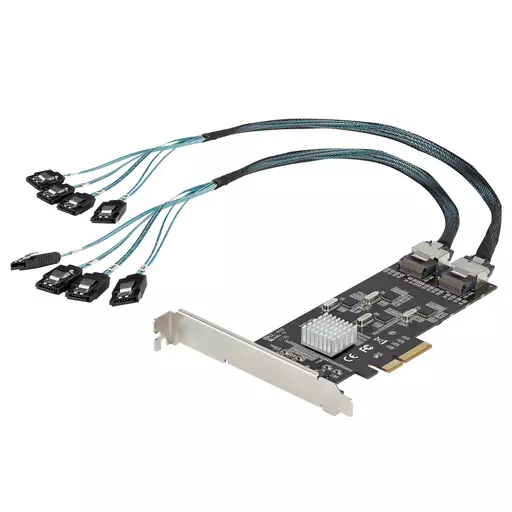 StarTech.com 8 Port SATA PCIe Card - PCI Express 6Gbps SATA Expansion Adapter Card with 4 Host Controllers - SATA PCIe Controller Card - PCI-e x4 Gen 2 to SATA III - SATA HDD/SSD