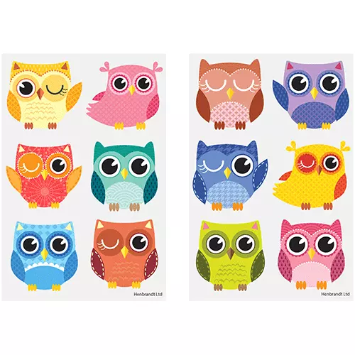 Owl Tattoos (Card of 6) - Pack of 96