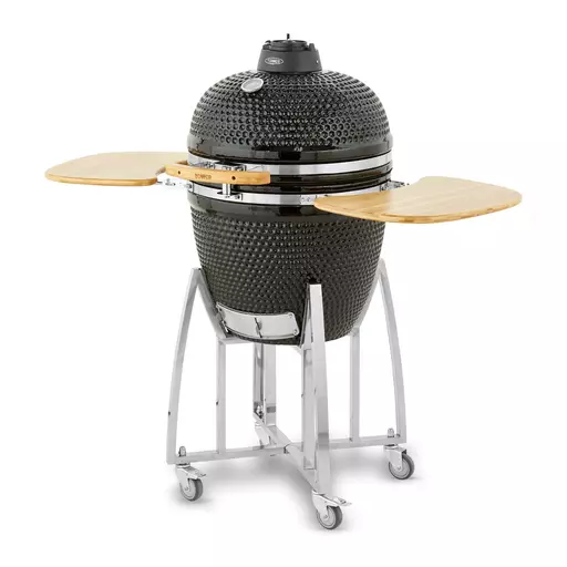 Tower Kamado XL Ceramic Charcoal BBQ with Collapsible Wooden Shelves