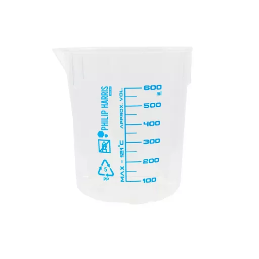 Polypropylene Beaker by Philip Harris - 600ml (50ml Graduations)