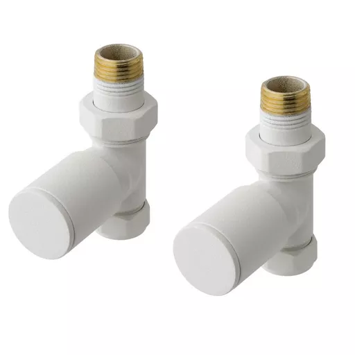 Straight radiator valve (pair) Matt White