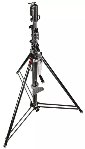 Manfrotto Geared Wind-Up Stand with Safety Release Cable, Black Chrome