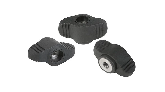 K0658 - Mini Wing Knobs In Plastic Bush in Steel & Stainless Steel Through Hole Size M5-M6