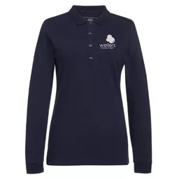 Wellers_LadiesAnnaLongSleevePolo_Navy_Front.png