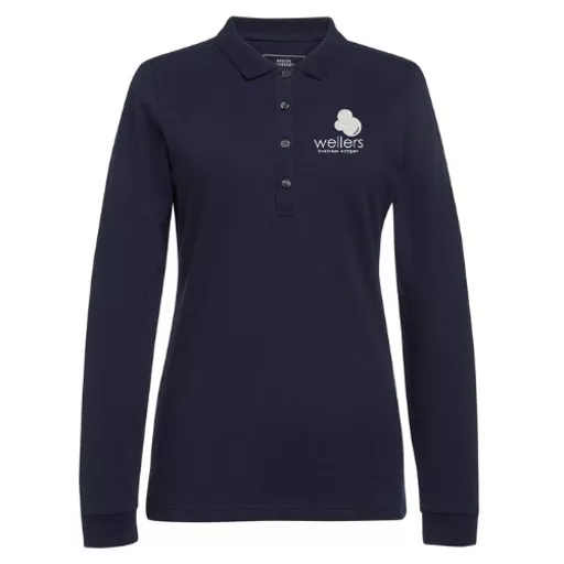 Wellers_LadiesAnnaLongSleevePolo_Navy_Front.png