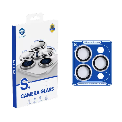 Lito - Camera Ring Glass & Easy Install Applicator for iPhone 14 Pro & iPhone 14 Pro Max - Silver