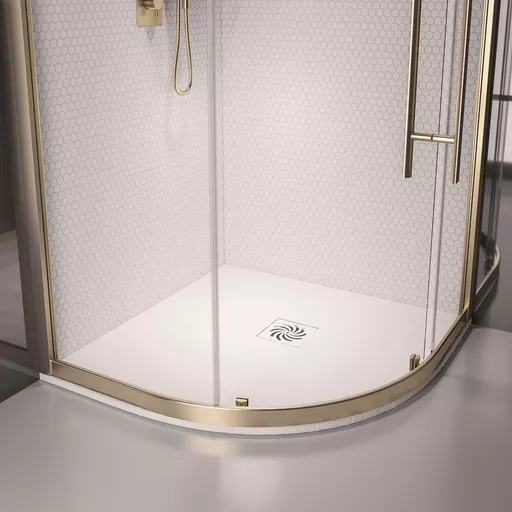 Crossland  800x800mm Quad Shower Tray with Slate Finsih - White