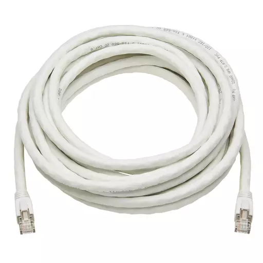 Tripp Lite N272-025-WH Cat8 25G/40G Certified Snagless Shielded S/FTP Ethernet Cable (RJ45 M/M), PoE, White, 25 ft. (7.62 m)