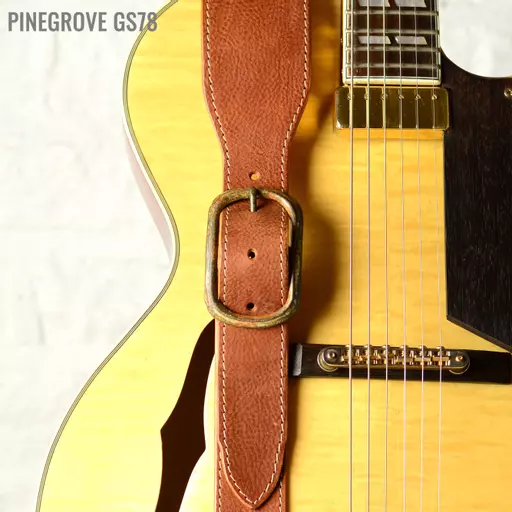GS78 Leather Guitar Strap With Buckle - tan