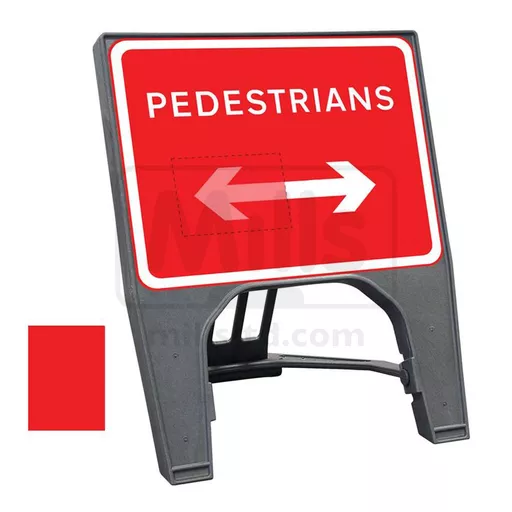 Pedestrians Reversible Arrow Polypropylene Q Sign - 600x450mm