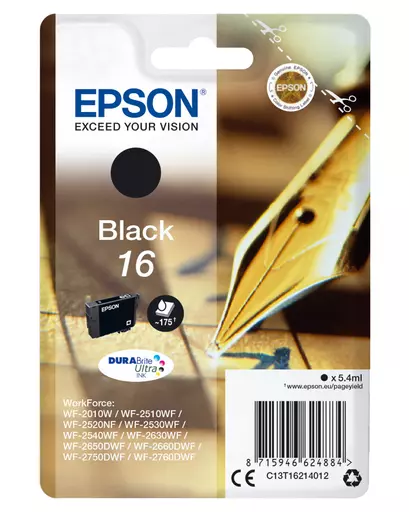 Epson C13T16214012/16 Ink cartridge black, 175 pages 5,4ml for Epson WF 2010/2660/2750