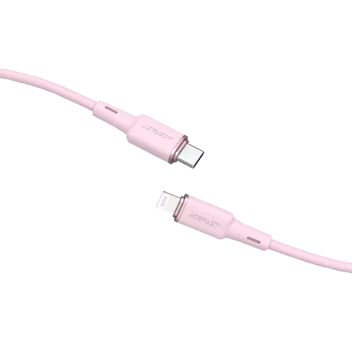 Acefast - 1.2m (30W) Power Delivery - USB-C to MFI Lightning Silicone Cable - Pink