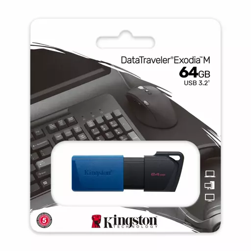 Kingston Technology DataTraveler Exodia M USB flash drive 64 GB USB Type-A 3.2 Gen 1 (3.1 Gen 1) Black, Blue