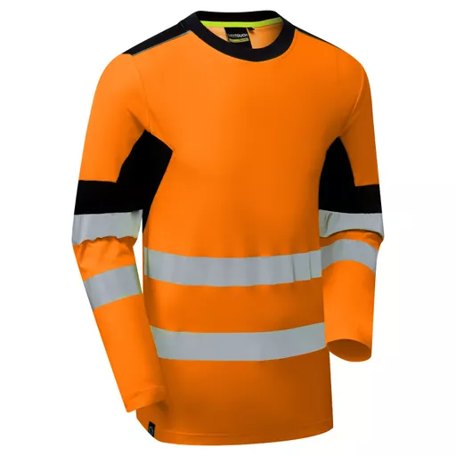 System Hi-Vis Eco Long Sleeve Cotton Cool OrangeT-Shirt