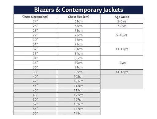 Christ Church Cathedral School Essential Junior Blazer (chart).webp