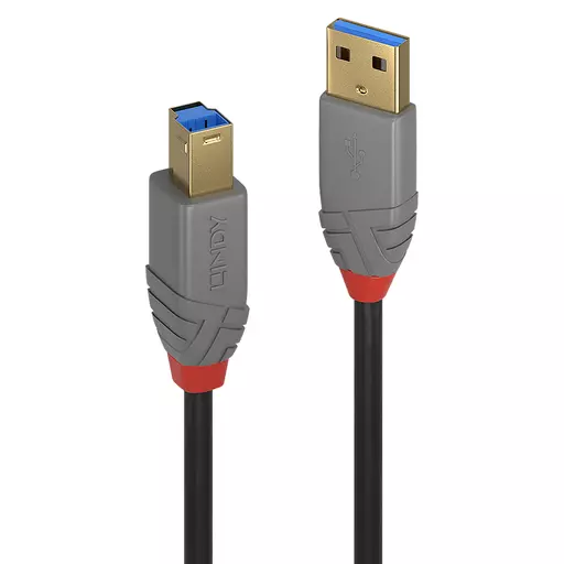 Lindy 1m USB 3.2 Type A to B Cable, Anthra Line