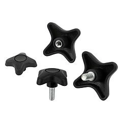 K0613 - Palm Knobs With Soft Finish Female & Male Thread Size M8-M12